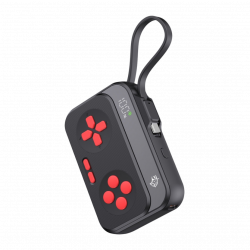 Porodo Gaming 10000mAh Gaming Design Power Bank Type-C USB A with Type-C Cable - Black/Red