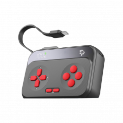 Porodo Gaming 10000mAh Gaming Design Power Bank Type-C USB A with Type-C Cable - Black/Red