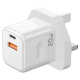 Porodo Blue 20W Wall Charger 1*PD Type-C and 1* QC Type-A UK - White Porodo Blue 20W Wall Charger 1*PD Type-C and 1* QC Type-A UK - White