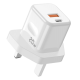 Porodo Blue 20W Wall Charger 1*PD Type-C and 1* QC Type-A UK - White Porodo Blue 20W Wall Charger 1*PD Type-C and 1* QC Type-A UK - White