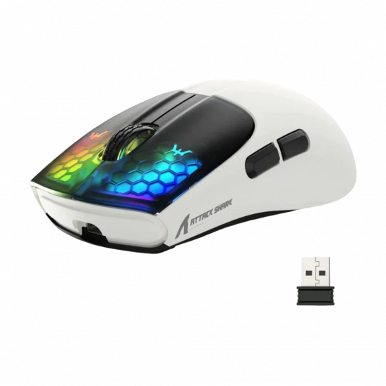 Attack Shark X5 Lightweight Mouse – White / Black