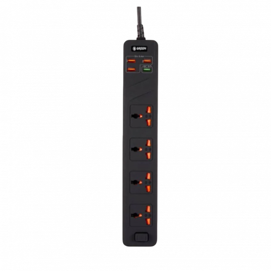 Green Lion 4 AC 4 USB 3.4A QC3.0 Multiport Smart Power Socket 3000W 3M - Black Green Lion 4 AC 4 USB 3.4A QC3.0 Multiport Smart Power Socket 3000W 3M - Black