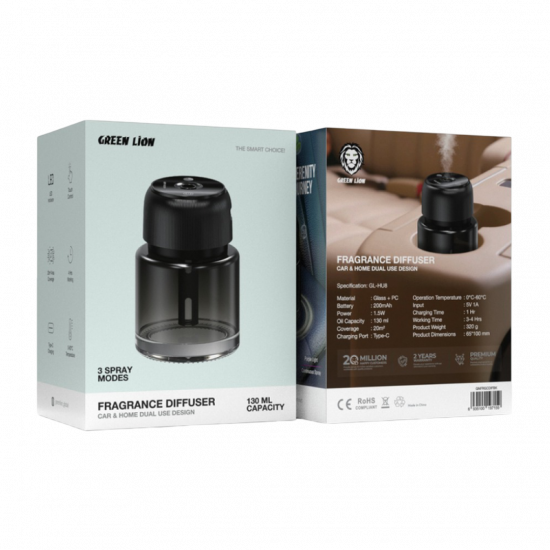 Green Lion Fragrance Diffuser 130ml - Black