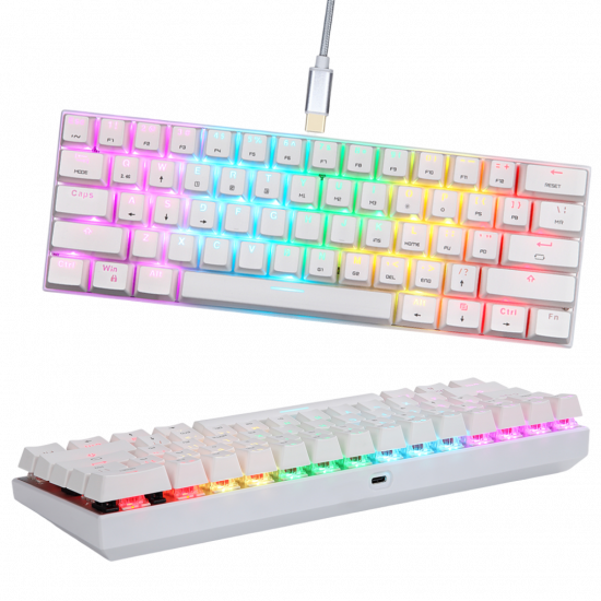 Motospeed SK62 RGB Mechanical Game Keyboard White - Blue Arabic Switch