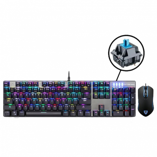 Motospeed CK888 Wired Mouse and Keyboard Combo - Blue Switches