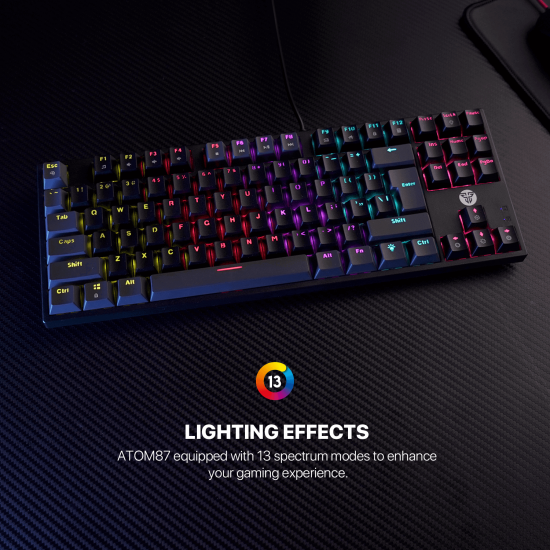 Fantech MK876V2 104 Wired Mechanical Keyboard - Black - Red Switch Fantech MK876V2 104 Wired Mechanical Keyboard - Black - Red Switch