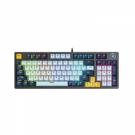 Fantech MK890V2 Wired Mechanical Keyboard - Sky Blue with Red Switch Fantech MK890V2 Wired Mechanical Keyboard - Sky Blue with Red Switch