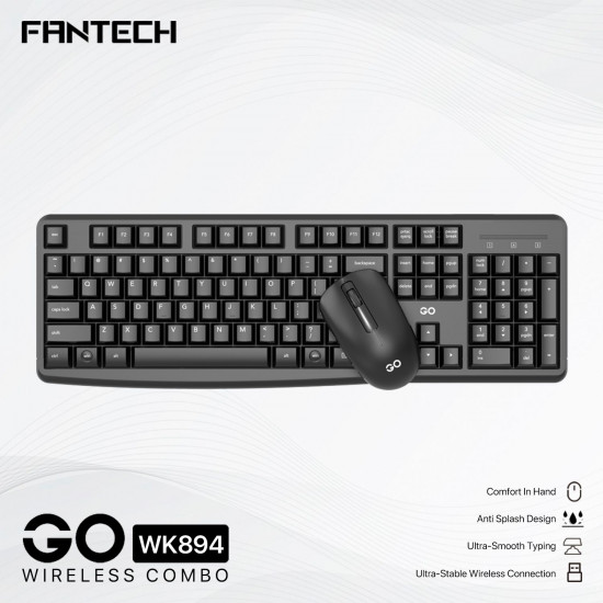 Fantech GO WK894 Wireless Keyboard Mouse combo - Black Fantech GO WK894 Wireless Keyboard Mouse combo - Black