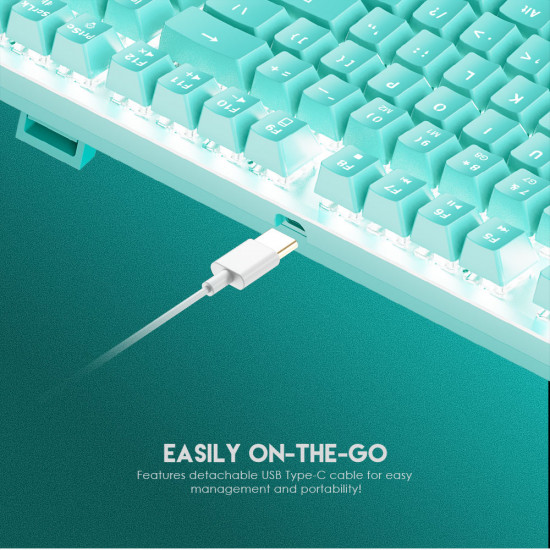 Fantech MK856 wired Mechanical keyboard Mint Edition