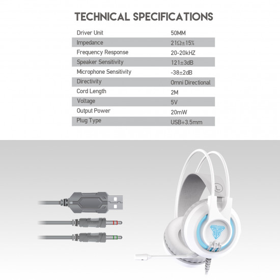 Fantech HG20 Wired Gaming SpaceEdition Headphone - White