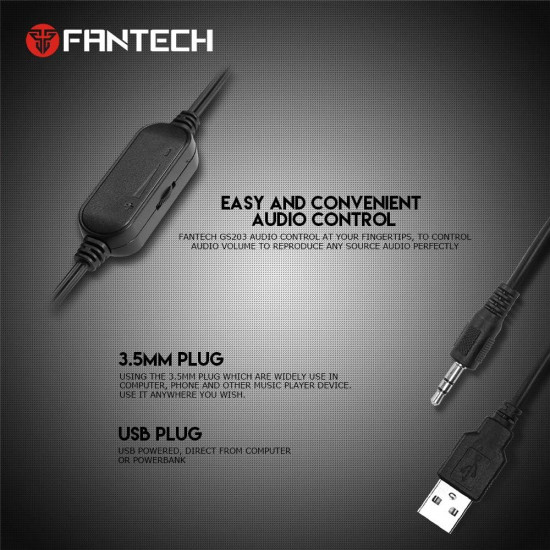 Fantech GS203 2.0 USB Speaker - Black