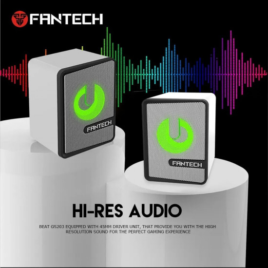Fantech GS203 2.0 USB Speaker Space Edition - White