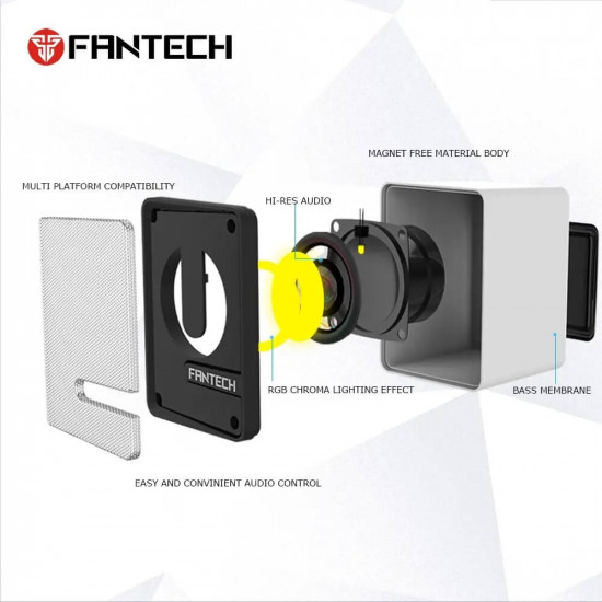 Fantech GS203 2.0 USB Speaker Space Edition - White