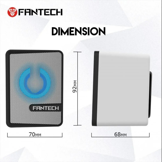 Fantech GS203 2.0 USB Speaker Space Edition - White