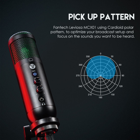 Fantech MCX01 Wired Condeser Microphone - Black Fantech MCX01 Wired Condeser Microphone - Black