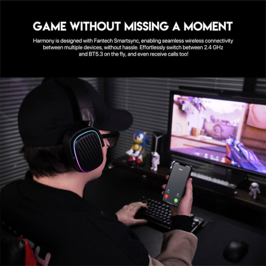 Fantech WHG02 Wireless Headset - Black Fantech WHG02 Wireless Headset - Black