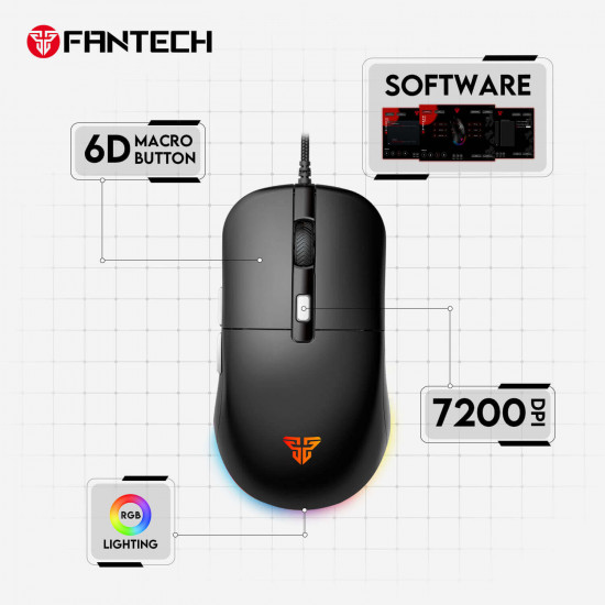 Fantech VX9S Wired Gaming mouse - Black
