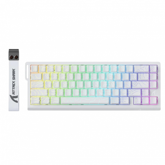 Attack Shark X68 Wired RGB Mechanical Keyboard - Magnetic Switch - White Contours Attack Shark X68 Wired RGB Mechanical Keyboard - Magnetic Switch - White Contours