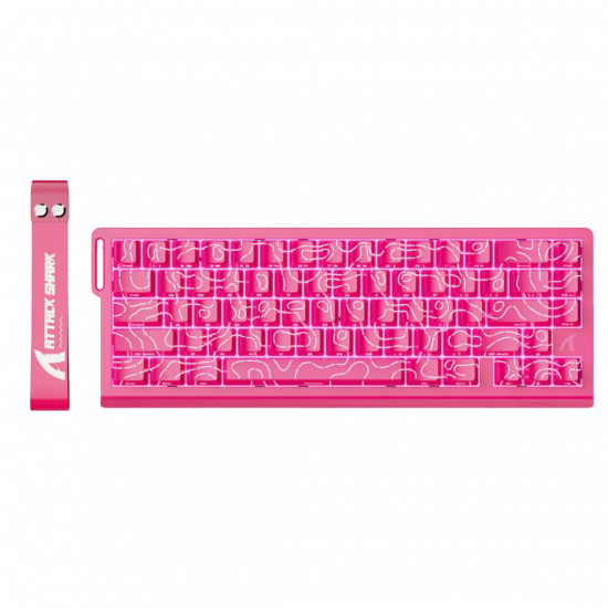 Attack Shark X68 Wired RGB Mechanical Keyboard - Magnetic Switch - Pink - Red Contours
