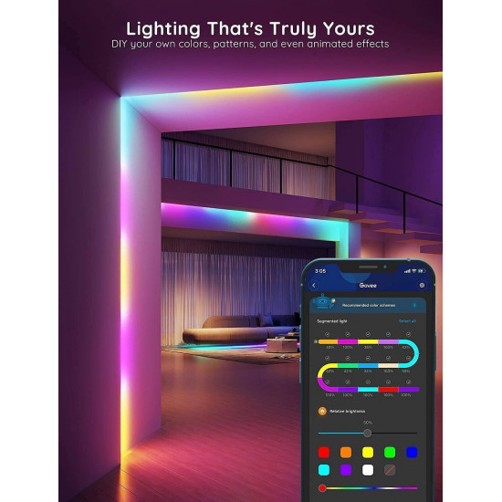 Govee RGBIC Basic Wi-Fi + Bluetooth LED Strip Lights 5m Govee RGBIC Basic Wi-Fi + Bluetooth LED Strip Lights 5m