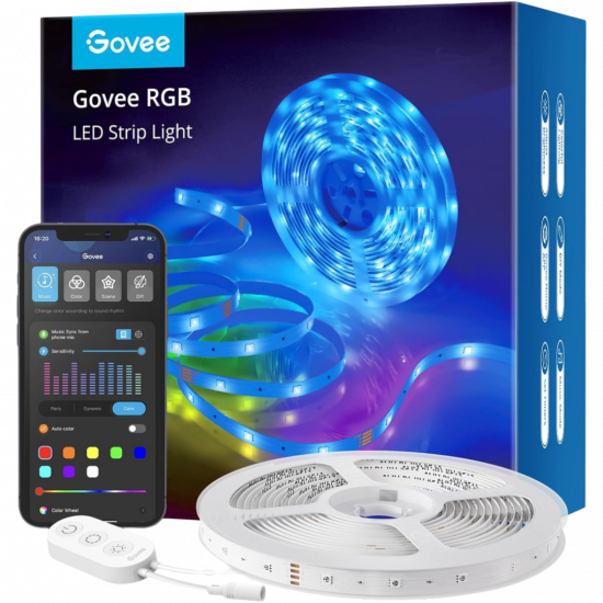 Govee Wi-Fi RGB LED Strip Lights (16.4ft - 2 Rolls) - Upgrade Govee Wi-Fi RGB LED Strip Lights (16.4ft - 2 Rolls) - Upgrade