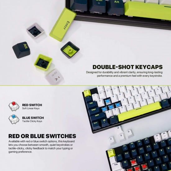Fantech MK877S Wired Mechanical Keyboard - White - Blue Switch Fantech MK877S Wired Mechanical Keyboard - White - Blue Switch