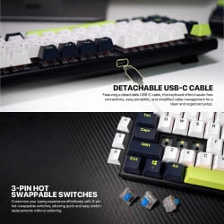 Fantech MK878S Wired Mechanical Keyboard - Blue - Red Switch Fantech MK878S Wired Mechanical Keyboard - Blue - Red Switch