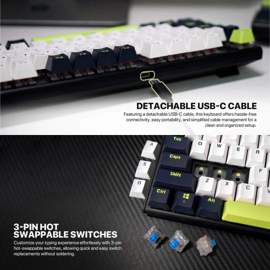 Fantech MK878S Wired Mechanical Keyboard - Blue - Red Switch Fantech MK878S Wired Mechanical Keyboard - Blue - Red Switch
