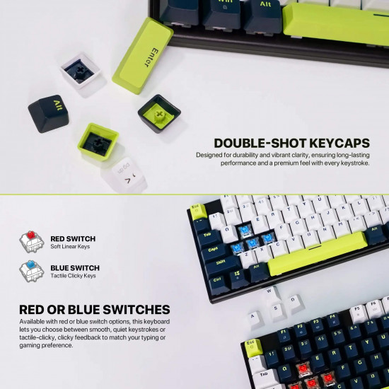 Fantech MK878S Wired Mechanical Keyboard - Blue - Red Switch Fantech MK878S Wired Mechanical Keyboard - Blue - Red Switch