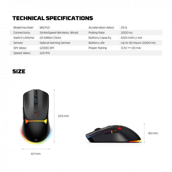 Fantech WG7V2 Wired Gaming mouse - Black Fantech WG7V2 Wired Gaming mouse - Black