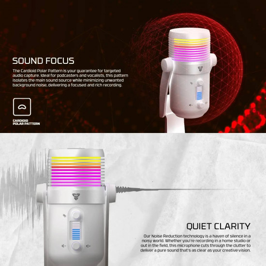 Fantech MCX03 Wired Condeser Microphone - White Fantech MCX03 Wired Condeser Microphone - White