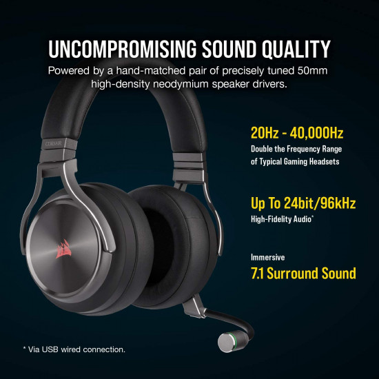 Corsair VIRTUOSO SE RGB Wireless headset - Black Corsair VIRTUOSO SE RGB Wireless headset - Black