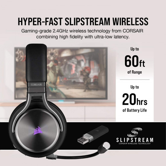 Corsair VIRTUOSO SE RGB Wireless headset - Black Corsair VIRTUOSO SE RGB Wireless headset - Black