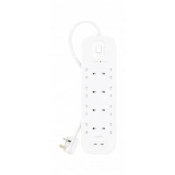 Belkin 8 Outlets 2M Surge Protection Strip with 2 USB Ports (TypeC+A) Belkin 8 Outlets 2M Surge Protection Strip with 2 USB Ports (TypeC+A)