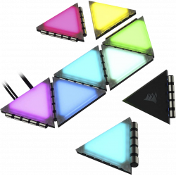 Corsair iCUE LC100 Case Accent Lighting Panels, 9x Tile Starter Kit