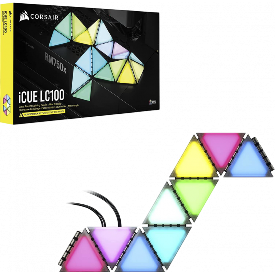 Corsair iCUE LC100 Case Accent Lighting Panels, 9x tile expansion kit Corsair iCUE LC100 Case Accent Lighting Panels, 9x tile expansion kit