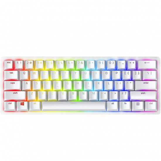 Razer Huntsman Mini 60% Optical Gaming Keyboard – Purple Clicky Switch – Mercury White