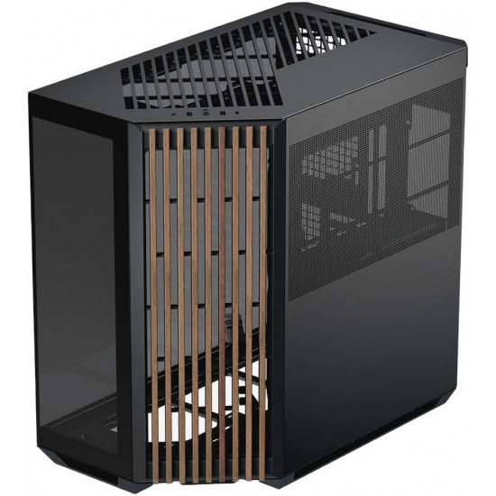 APNX V1 ATX Mid Tower (Glass Edition Wood) - Black