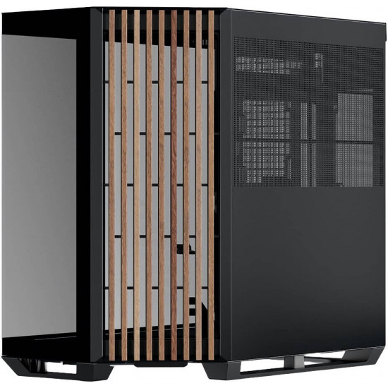 APNX V1 ATX Mid Tower (Glass Edition Wood) - Black