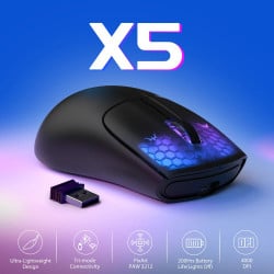 Attack Shark X5 Lightweight Mouse – White / Black