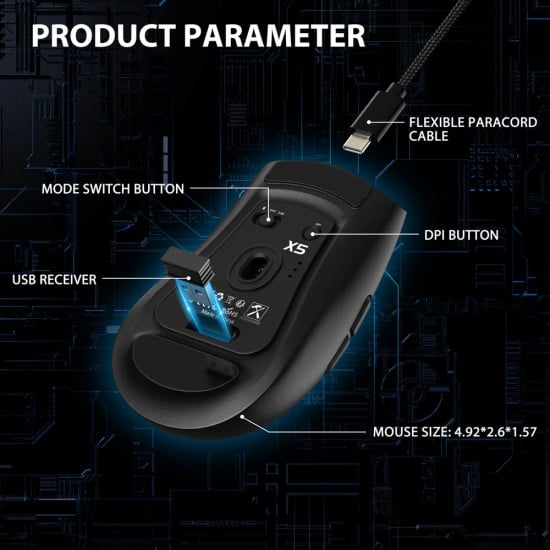 Attack Shark X5 Lightweight Mouse – Black Attack Shark X5 Lightweight Mouse – Black