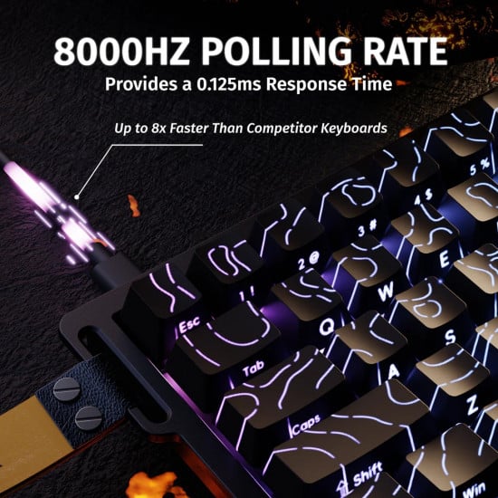 Attack Shark X68 Wired RGB Mechanical Keyboard – Magnetic Switch – Black Contours