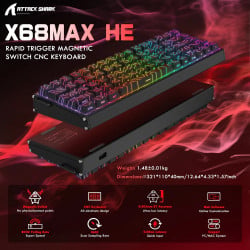 Attack Shark X68Max CNC Wired RGB Mechanical Keyboard - Magnetic Switch - Black Contours Attack Shark X68Max CNC Wired RGB Mechanical Keyboard - Magnetic Switch - Black Contours