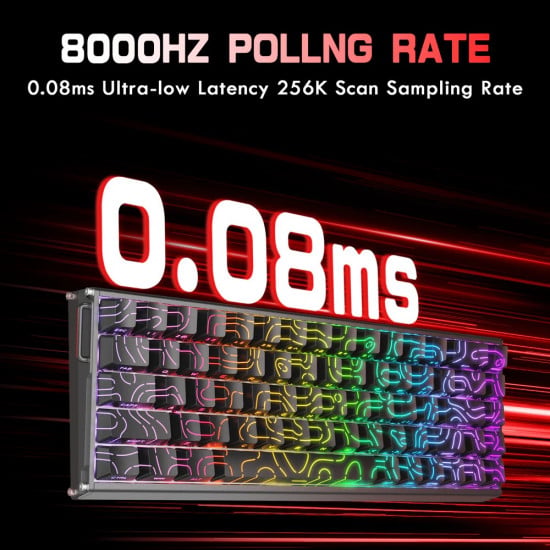 Attack Shark X68Max CNC Wired RGB Mechanical Keyboard - Magnetic Switch - Black Contours Attack Shark X68Max CNC Wired RGB Mechanical Keyboard - Magnetic Switch - Black Contours