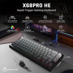 Attack Shark X68Pro Tri-Mode RGB Mechanical Keyboard – Magnetic Switch – Moon Night Attack Shark X68Pro Tri-Mode RGB Mechanical Keyboard – Magnetic Switch – Moon Night