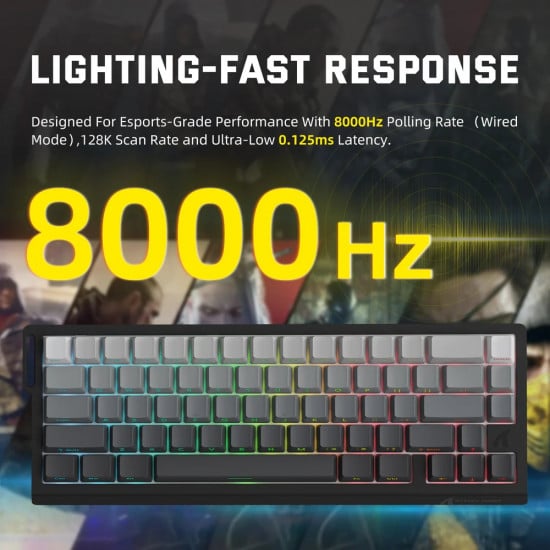 Attack Shark X68Pro Tri-Mode RGB Mechanical Keyboard – Magnetic Switch – Moon Night