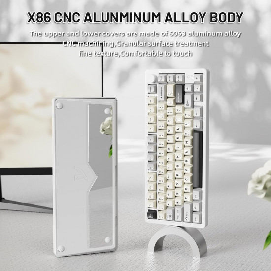 Attack Shark X86 CNC Tri-Mode RGB Mechanical Keyboard – Matcha Switch – Arabic – Starry White Attack Shark X86 CNC Tri-Mode RGB Mechanical Keyboard – Matcha Switch – Arabic – Starry White