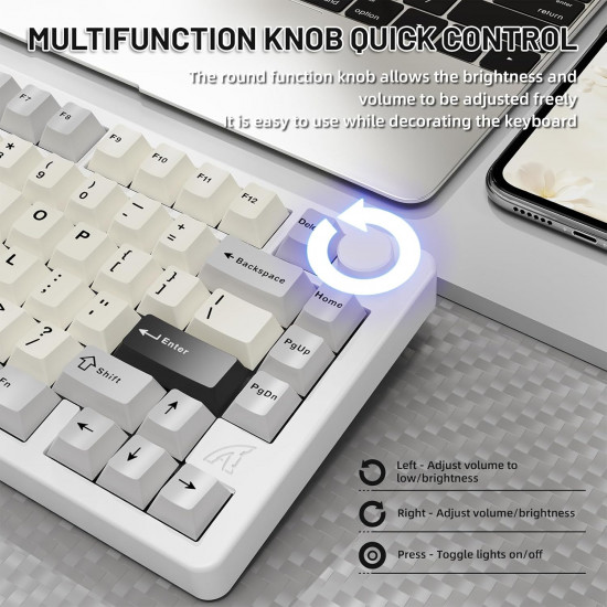 Attack Shark X86 CNC Tri-Mode RGB Mechanical Keyboard – Matcha Switch – Arabic – Starry White Attack Shark X86 CNC Tri-Mode RGB Mechanical Keyboard – Matcha Switch – Arabic – Starry White
