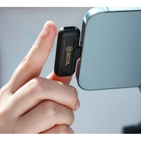Boya Mini 2.4GHz Wireless Microphone For iPhone - BY-WM3T2-D2 Boya Mini 2.4GHz Wireless Microphone For iPhone - BY-WM3T2-D2