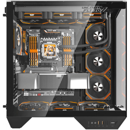 darkFlash DY470 ATX Case with 4 Fans - Black